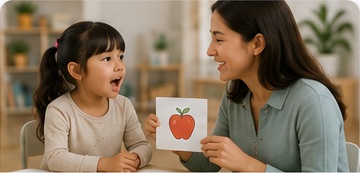 Adult supporting a child's communication